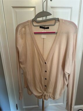 Abercrombie & Fitch Women's Cream Button-Front Tie Sweater